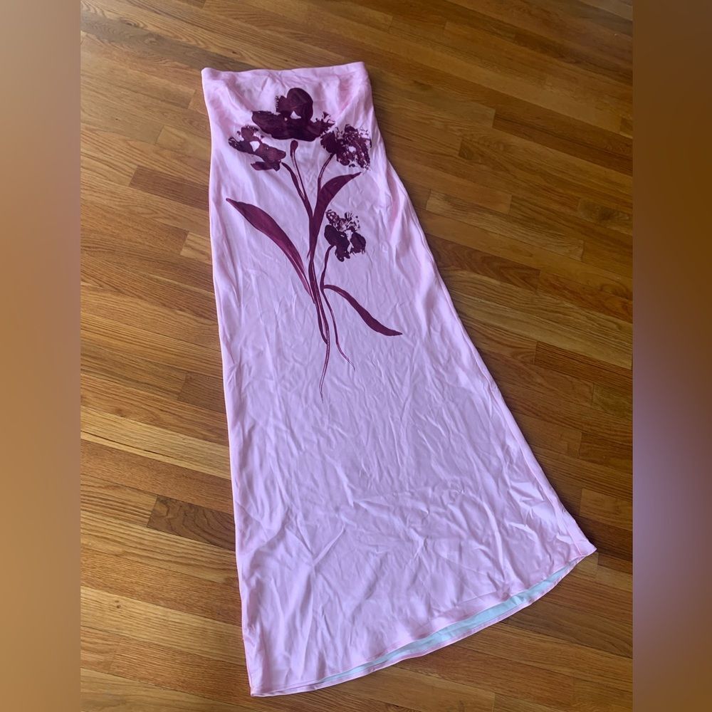 Anthropologie The FLEUR Strapless Satin Maxie Slip Dress - Picture 6 of 8